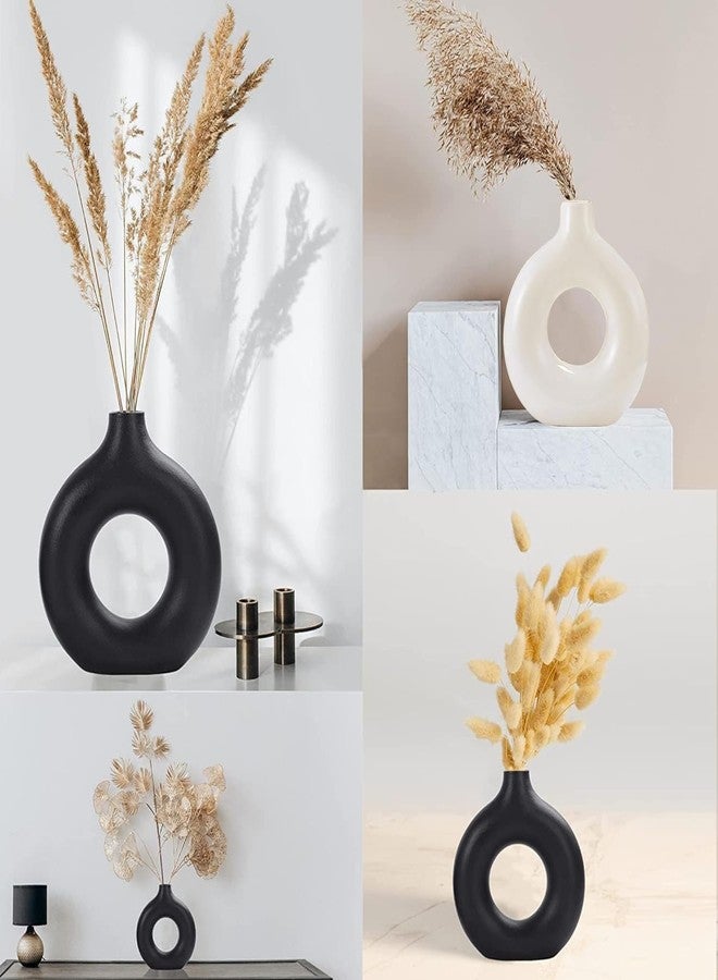 Rousrie Aesthetic Ceramic Flowers Vase for Bedroom, Living Room, Dining Table and More for Home Decoration and Gifting Flowers Pot Size: 4 inches | Set of 2 Beautiful Ceramic Vases - Image 4